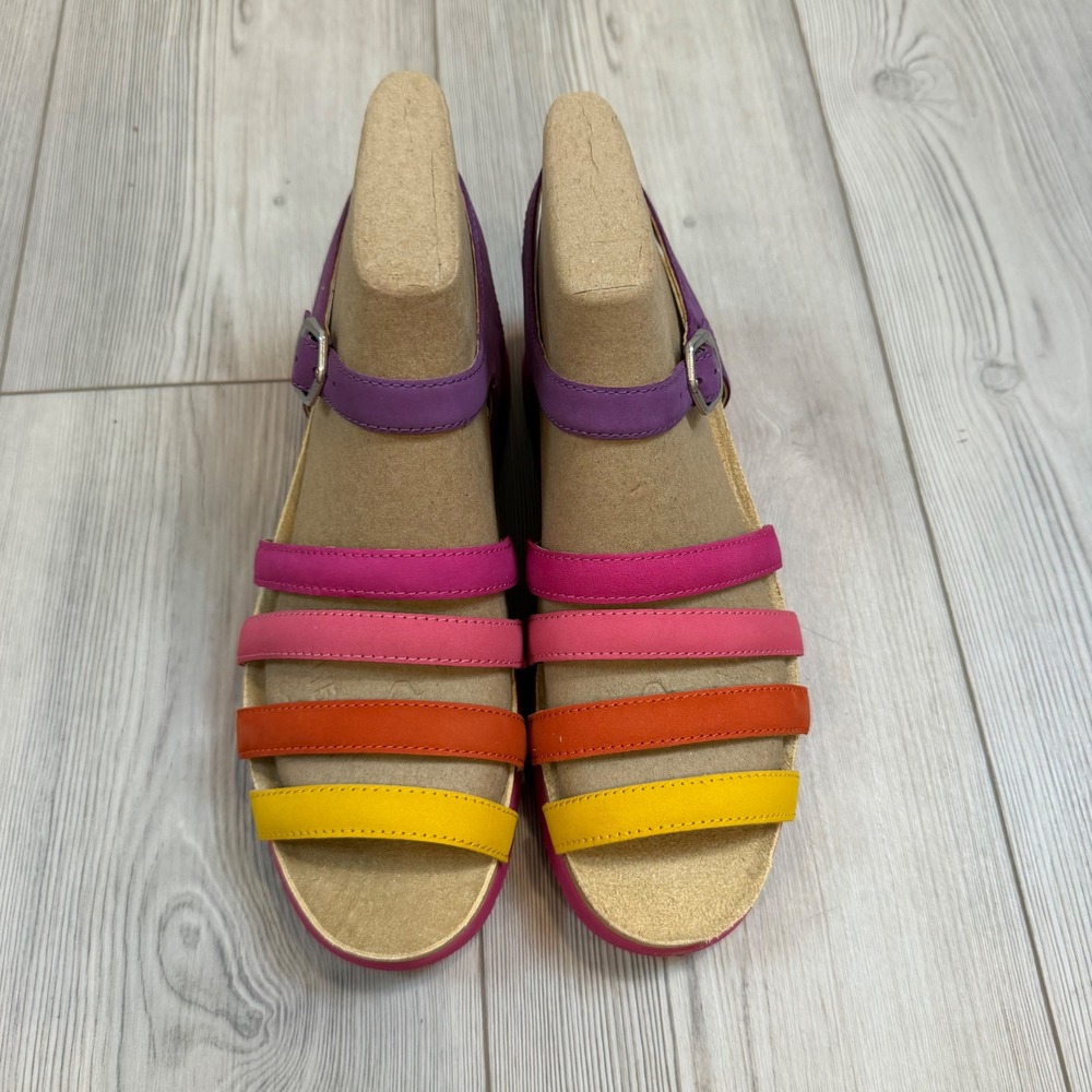 NEW Dansko Roxie Multi Milled Nubuck Rainbow Strappy Sandals 40 US 10 - Picture 4 of 11
